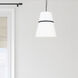Symphony 3 Light 18 inch Matte Black with White Pendant Ceiling Light