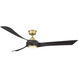 Wrap Custom Brushed Satin Brass Fan Motor, Marine Grade