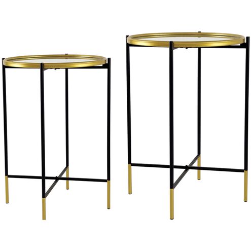 Hannes 18 inch Black/Gold Side Table
