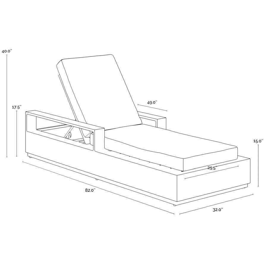Tavira Charcoal / Lanikai Salt And Pepper Outdoor Lounger