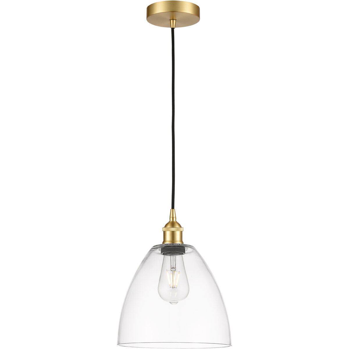 Edison Dome 1 Light 9 inch Satin Gold Mini Pendant Ceiling Light