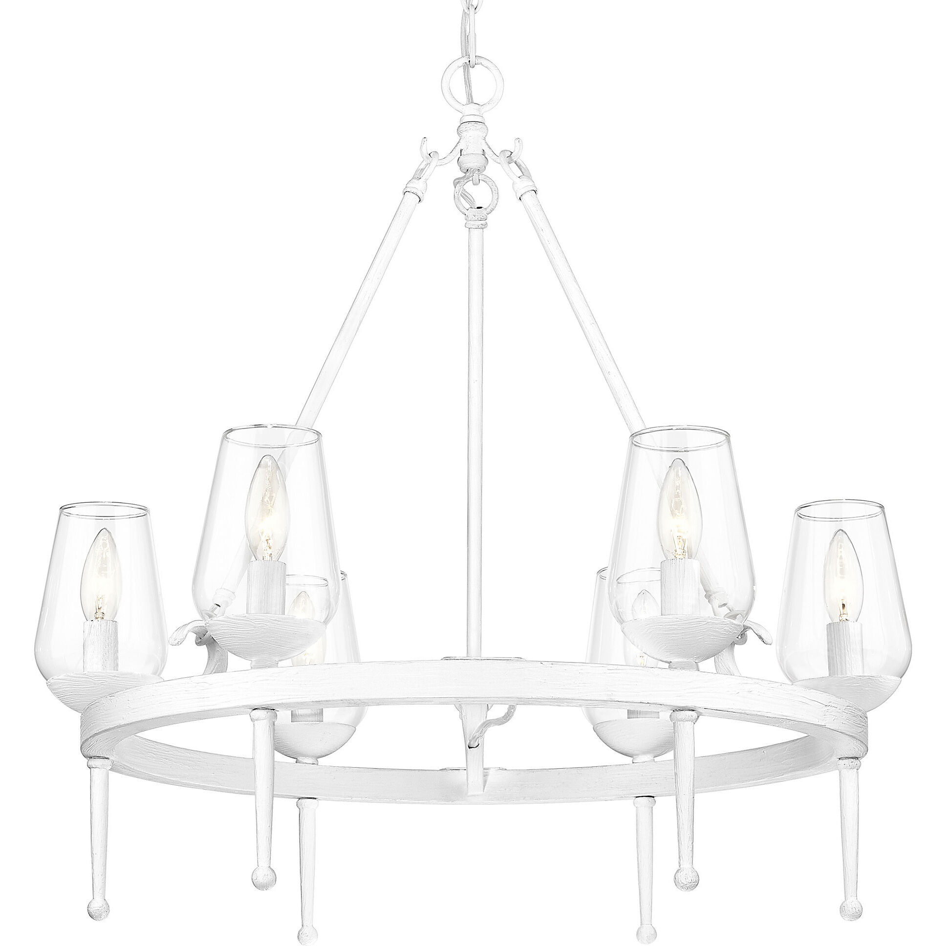 Regent 25.63 inch 60.00 watt Textured White Plaster Chandelier Ceiling Light