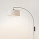 Span 1 Light 5 inch Black Nickel Wall Mounted Arc Lamp Wall Light in White Fabric
