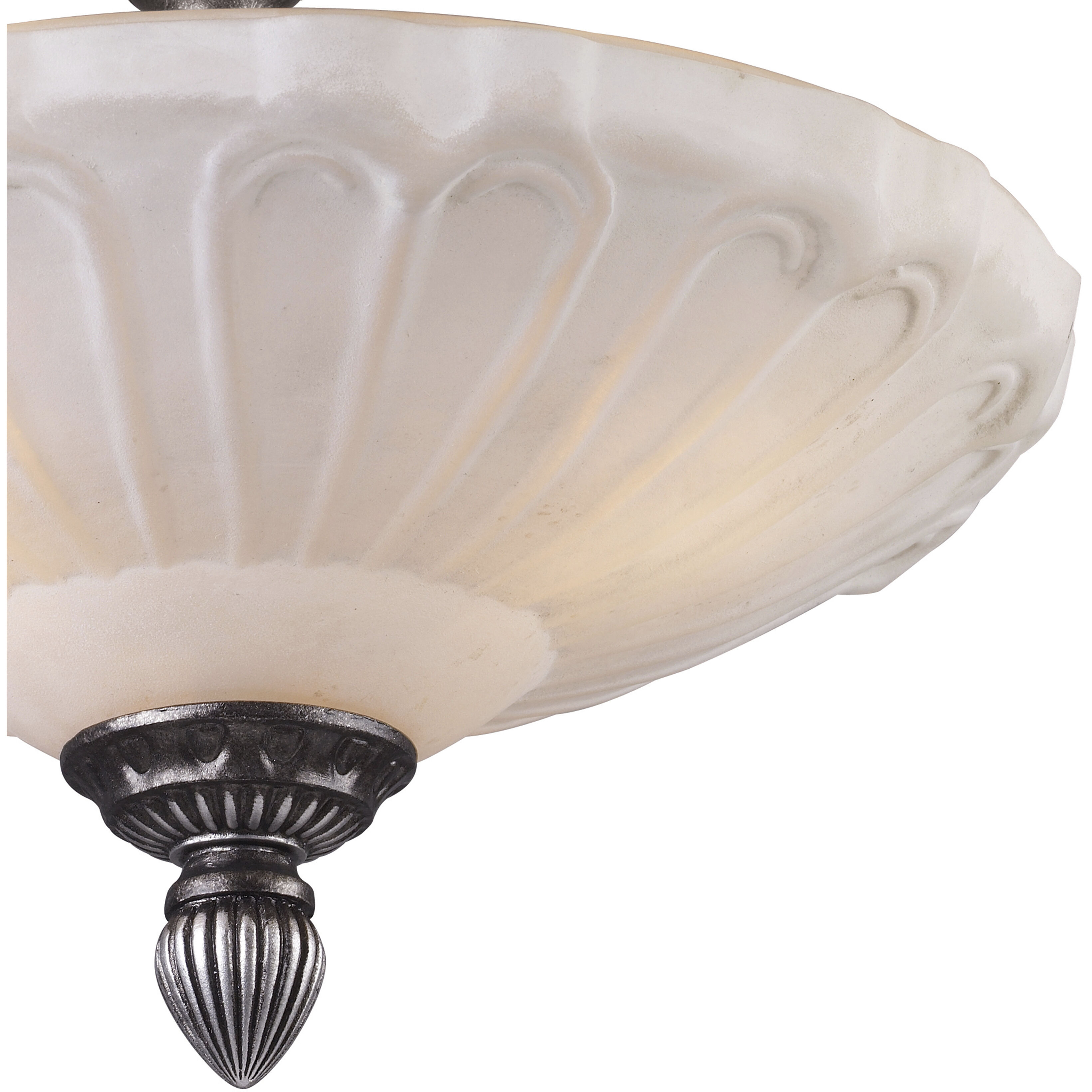 Restoration 3 Light 12 inch Dark Silver Semi Flush Mount Ceiling Light