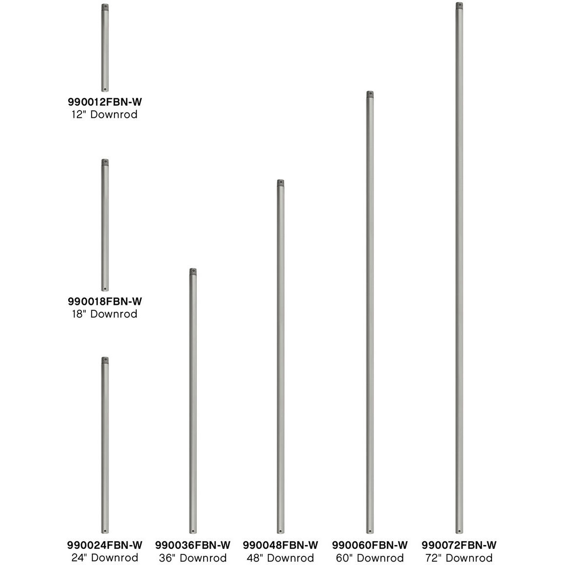 Downrod Brushed Nickel Wet Fan Downrod
