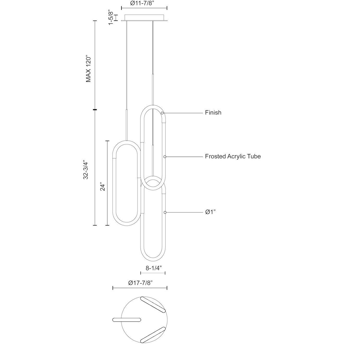 Huron Multi Pendant Ceiling Light in Black