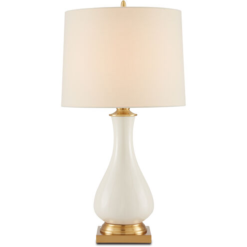 Lynton 31 inch 150 watt Cream Crackle/Brass Table Lamp Portable Light