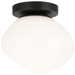 Melotte 1 Light 11.38 inch Black Wall Sconce/Ceiling Mount Wall Light in Black and Opal Glass
