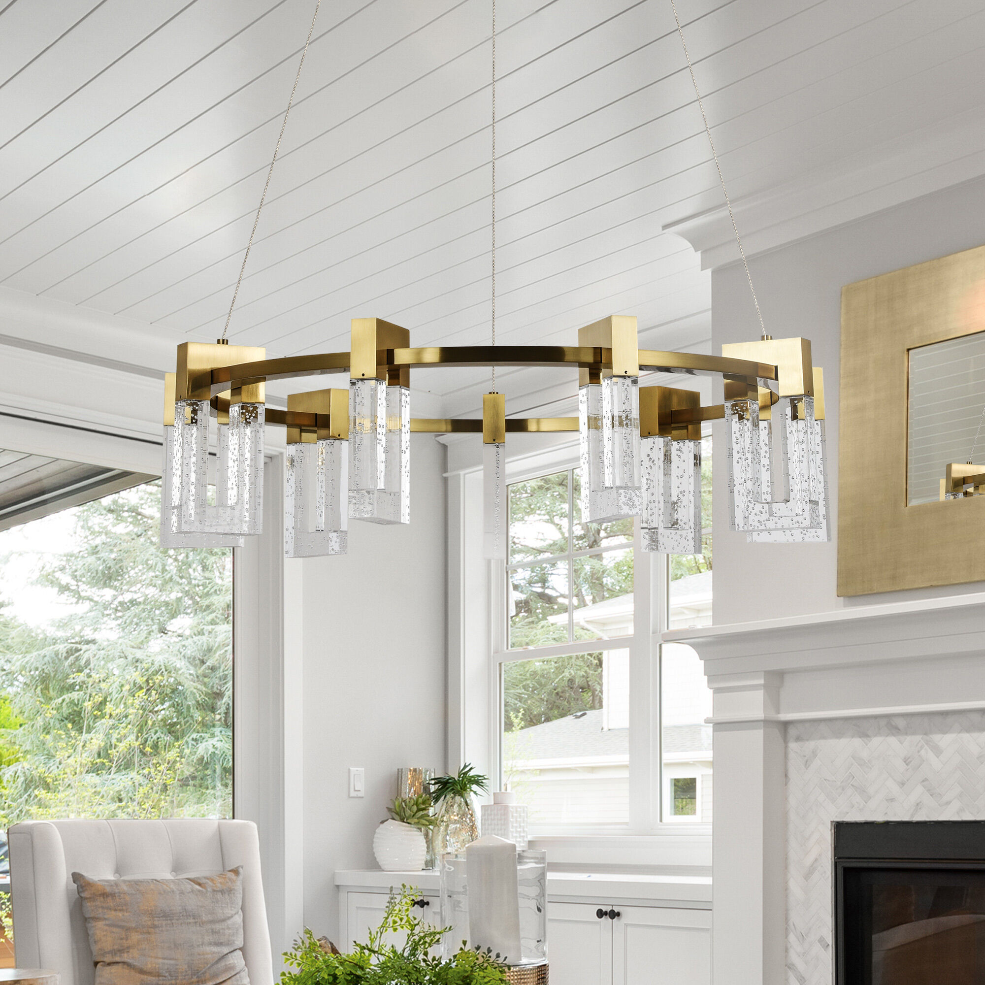 Artisan Collection/SORRENTO Series 27 inch Antique Brass Chandelier Ceiling Light