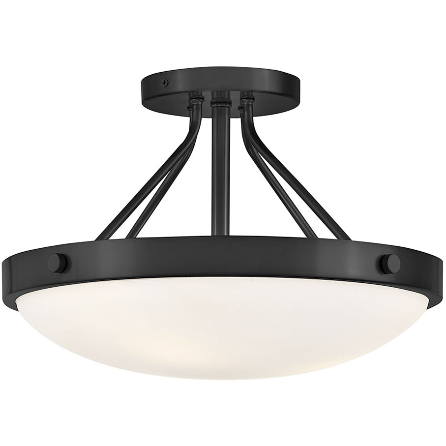 Gus 3 Light 14.5 inch Black Semi-Flush Mount Ceiling Light, Medium