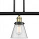 Franklin Restoration Small Cone 3 Light 39 inch Black Antique Brass Island Light Ceiling Light in Seedy Glass, Franklin Restoration