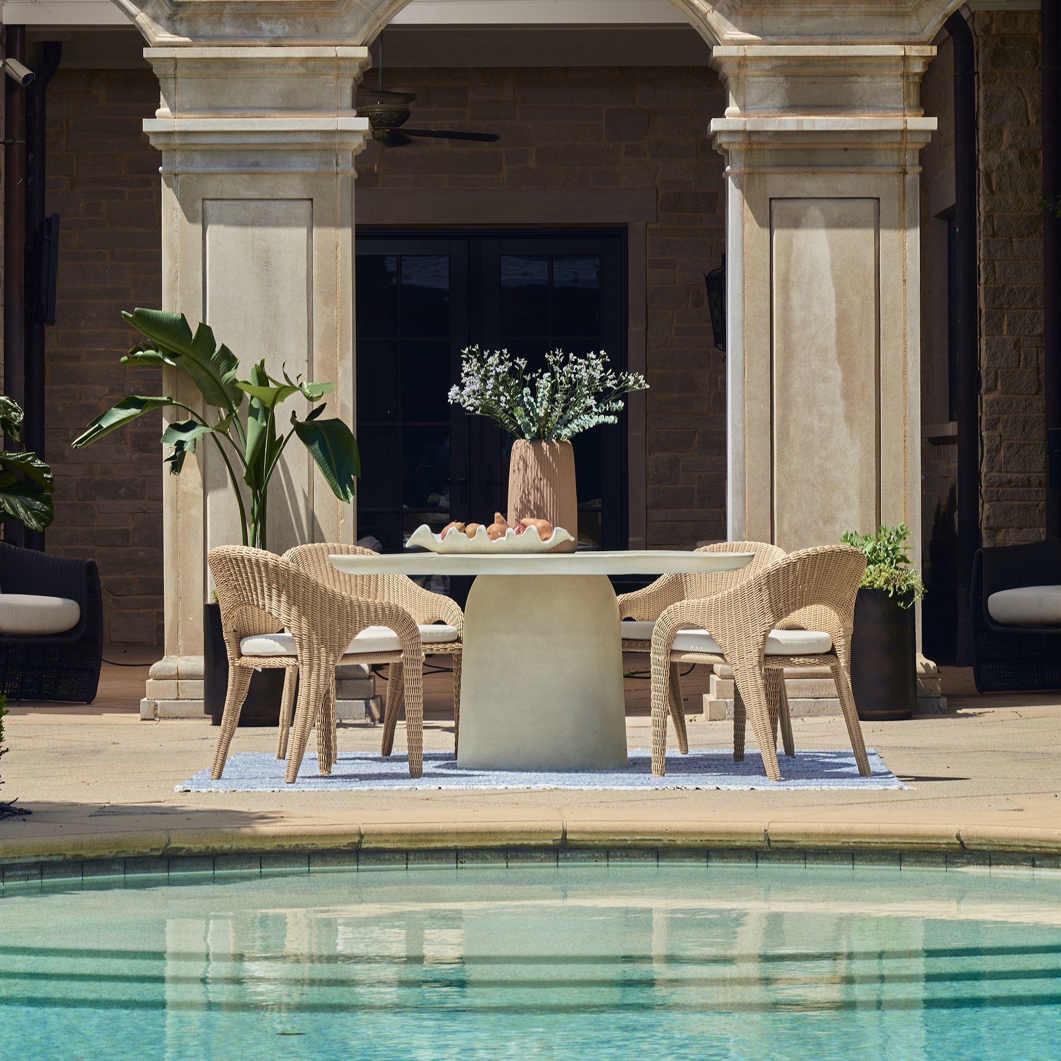 Madrone 60 X 30 inch Warm White Outdoor Dining Table