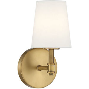 Traditional 1 Light 5.5 inch Natural Brass Wall Sconce Wall Light