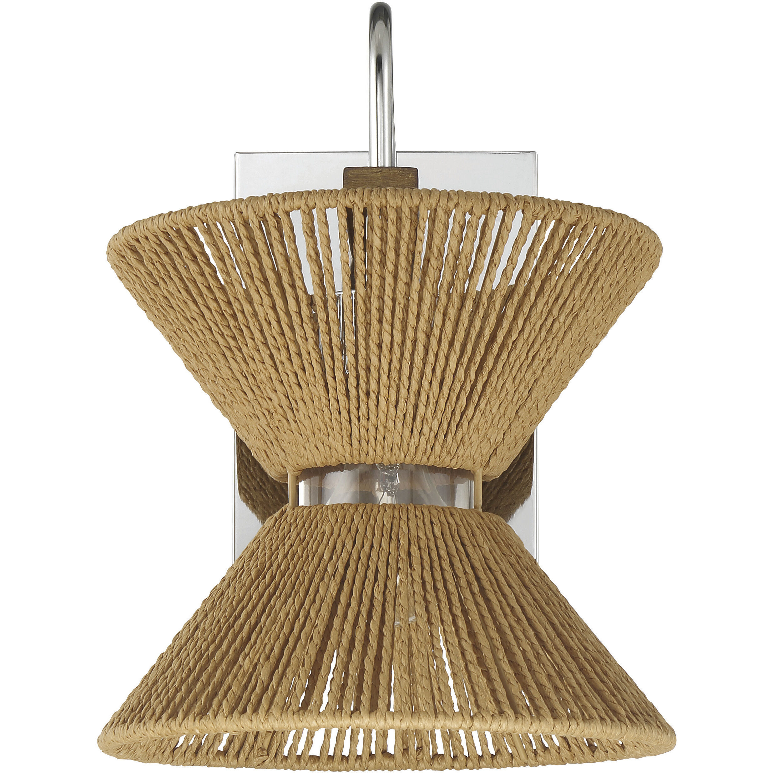 Serena 1 Light 9 inch Chrome/Walnut Wall Sconce Wall Light in Chrome and Walnut