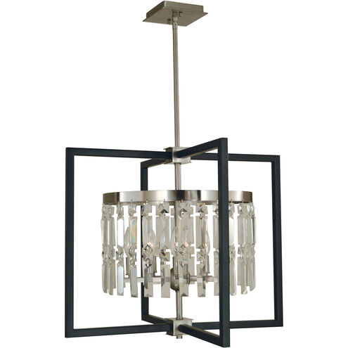 Hannah 5 Light 23 inch Brushed Nickel with Matte Black Dining Chandelier Ceiling Light
