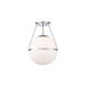 Mid-Century Modern 1 Light 13.25 inch Chrome Semi-Flush Ceiling Light