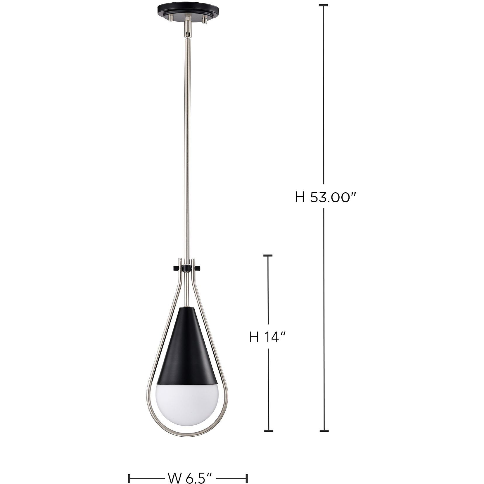 Admiral 1 Light 6.5 inch Matte Black Pendant Ceiling Light