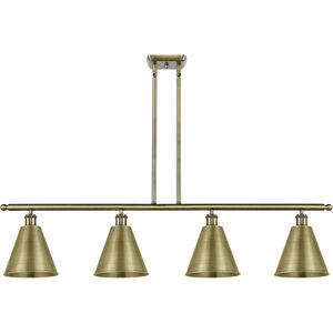 Ballston Cone 4 Light 48 inch Antique Brass Island Light Ceiling Light