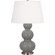 Triple Gourd 32.75 inch 150.00 watt Matte Smoky Taupe Table Lamp Portable Light in Antique Silver