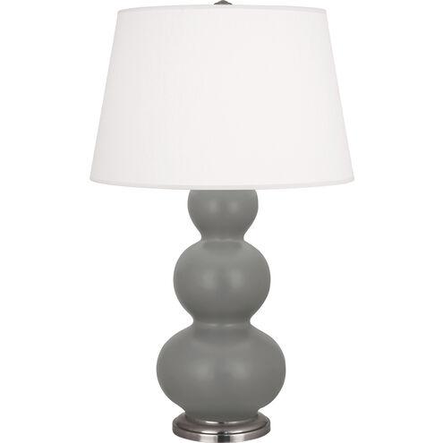 Triple Gourd 32.75 inch 150.00 watt Matte Smoky Taupe Table Lamp Portable Light in Antique Silver