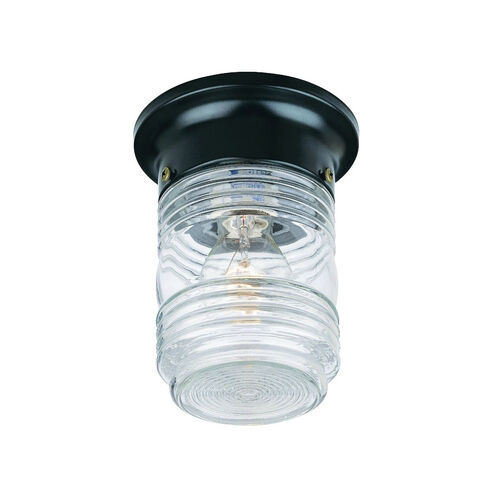 Builder's Choice 1 Light 5 inch Matte Black Exterior Flushmount