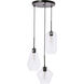 Gene 3 Light 17 inch Black Pendant Ceiling Light