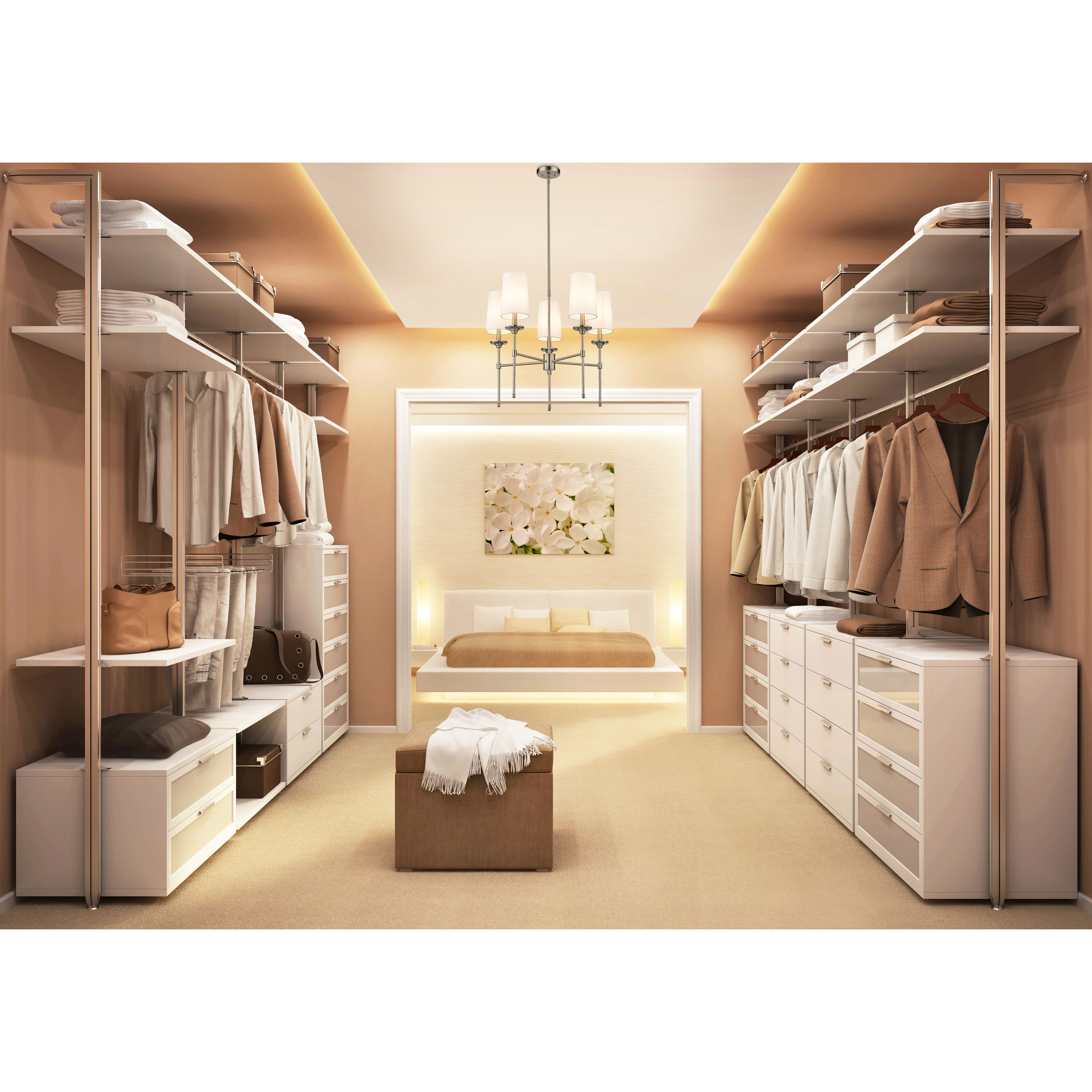 Emily 5 Light 28 inch Brushed Nickel Chandelier Ceiling Light