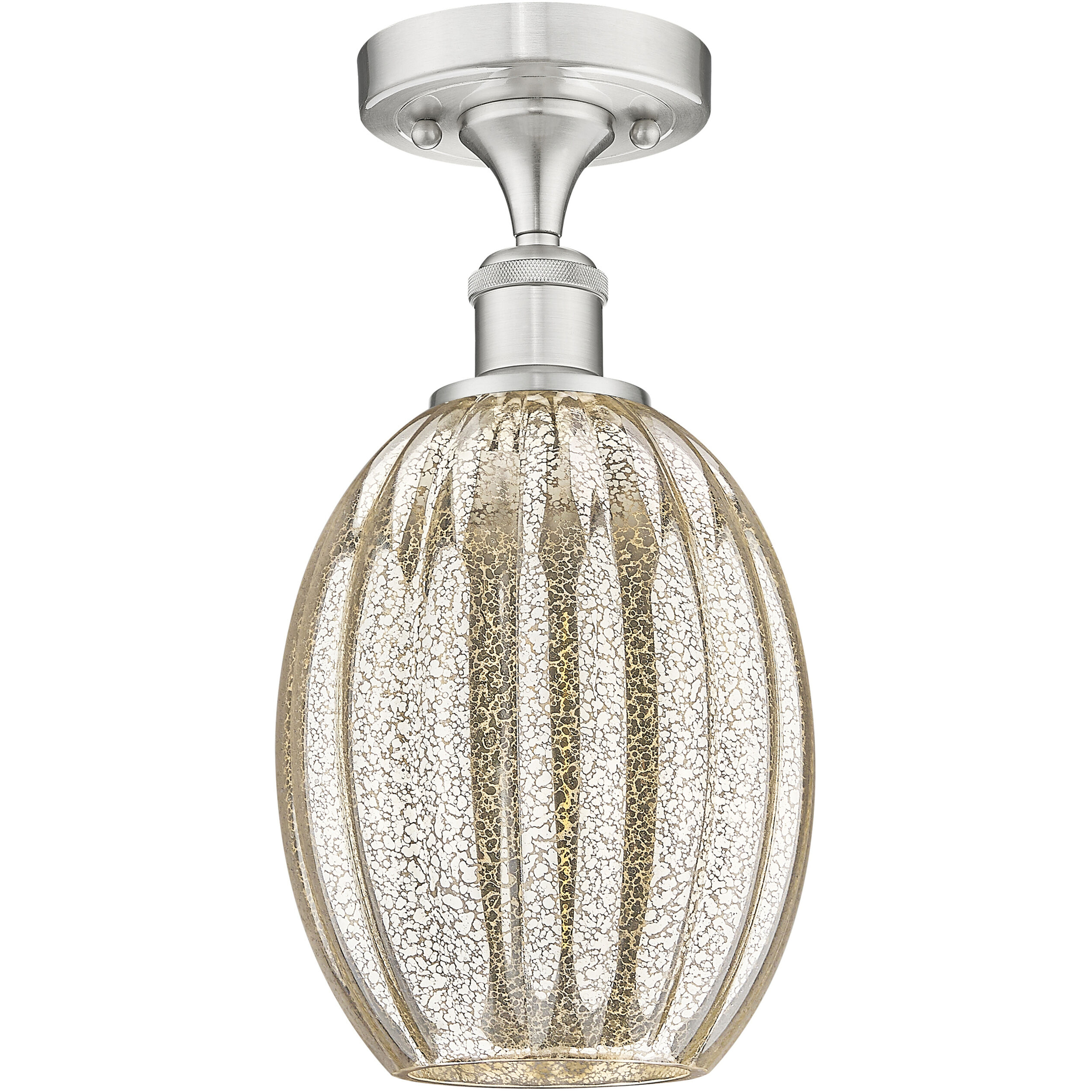 Ballston Preston 1 Light 6.25 inch Brushed Satin Nickel Semi-Flush Mount Ceiling Light in Mercury