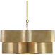 Grand Lotus 6 Light 50.5 inch Antique Gold Leaf Chandelier Ceiling Light