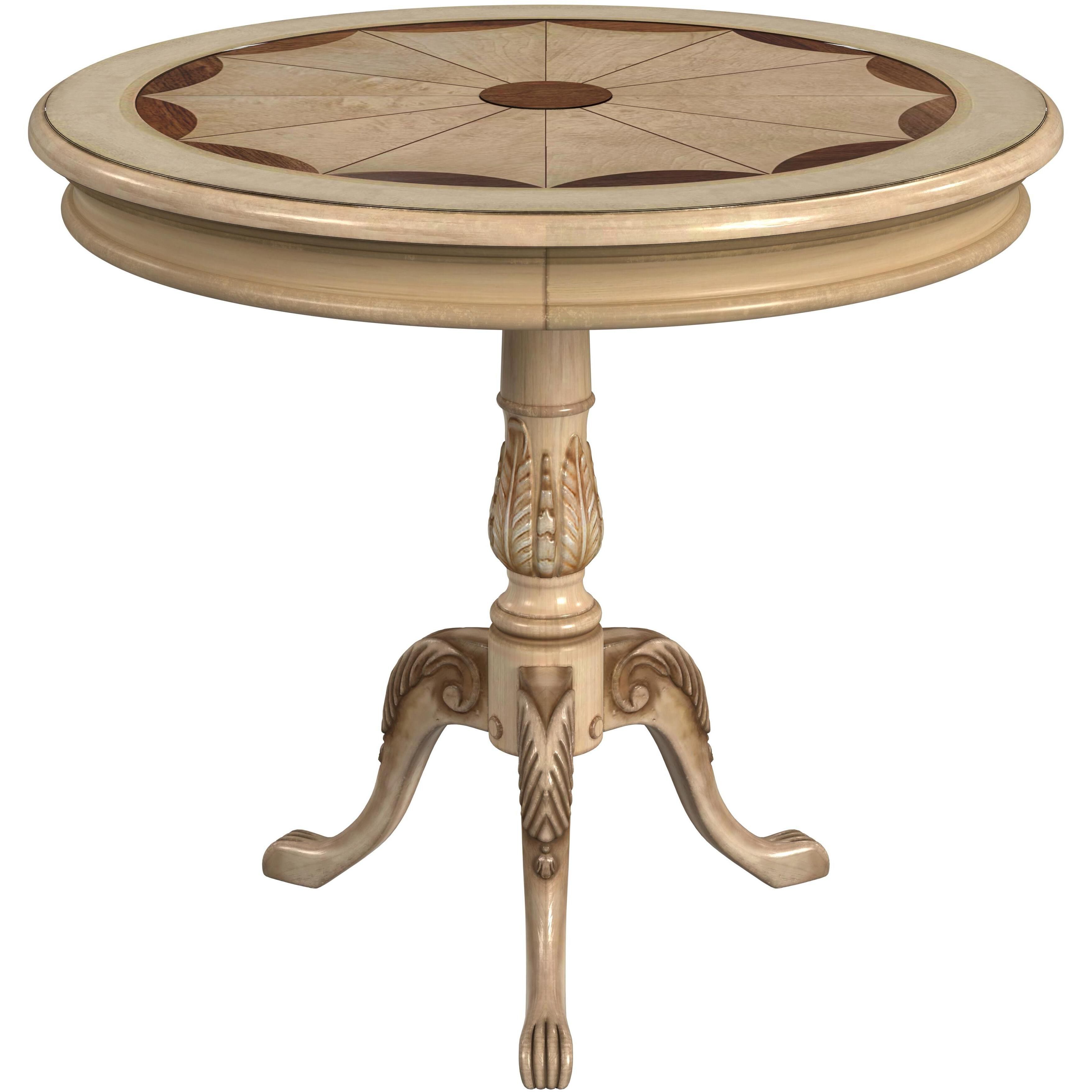 Carissa 30" Round Foyer Table in Beige