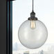 Franklin Restoration Beacon LED 12 inch Matte Black Mini Pendant Ceiling Light in Clear, Franklin Restoration