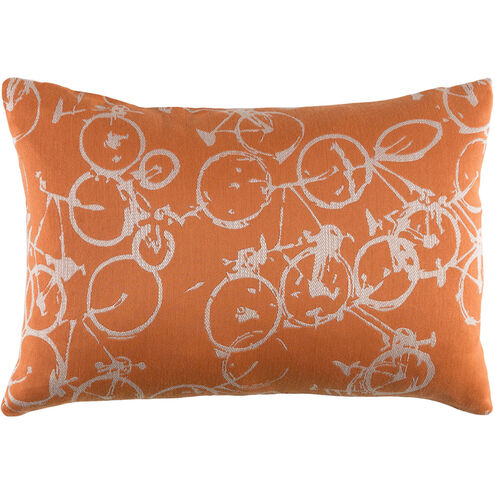 Pedal Power 19 inch White, Burnt Orange Pillow Kit