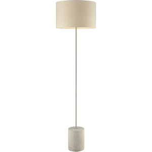 Katwijk 64 inch 100.00 watt Polished Concrete with Nickel Floor Lamp Portable Light in Incandescent, 3-Way
