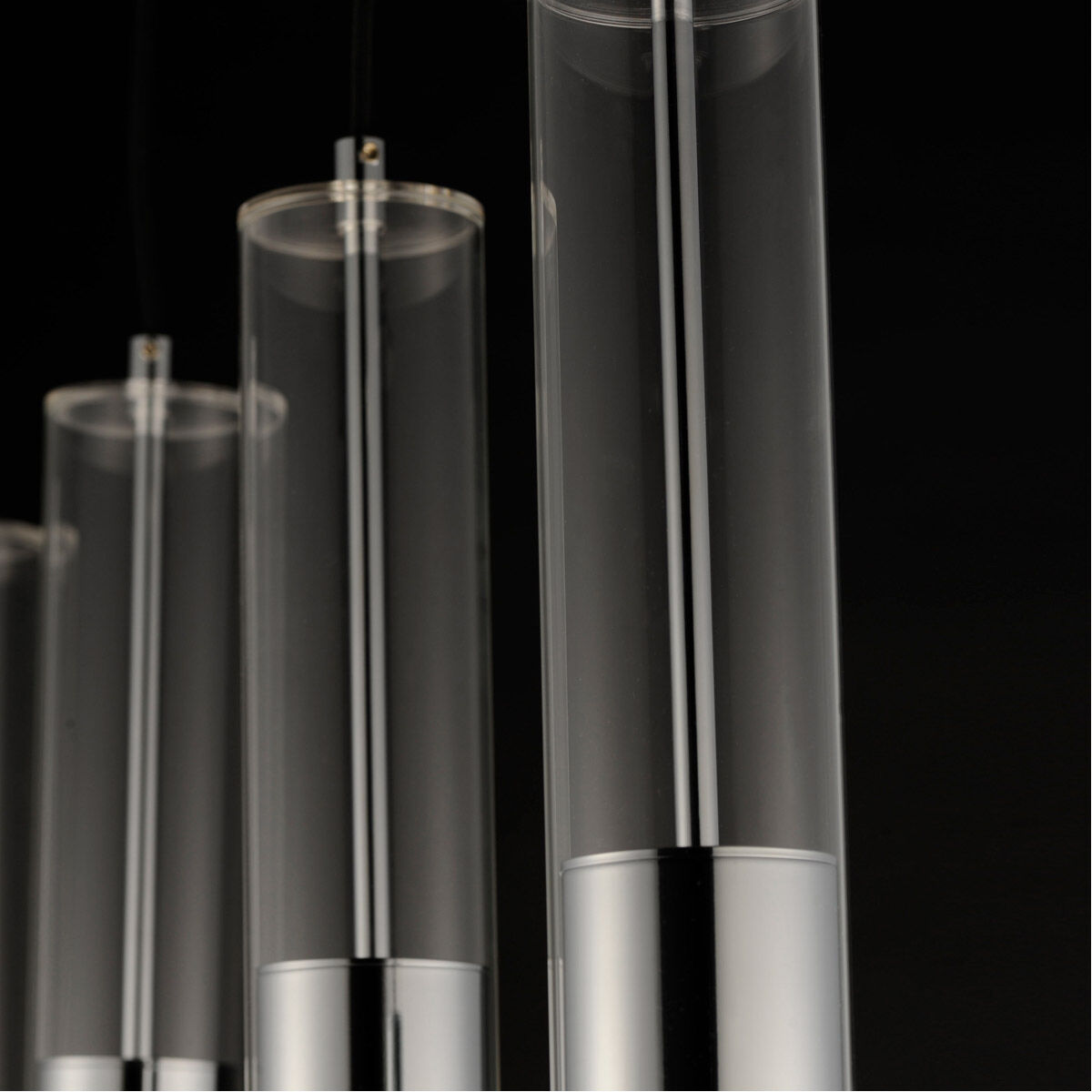 Torch Linear Pendant Ceiling Light in Polished Chrome