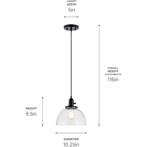 Avery 1 Light Black Mini Pendant Ceiling Light