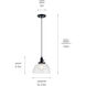 Avery 1 Light Black Mini Pendant Ceiling Light