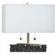 Edmund 21 inch 40 watt Polished Brass and Glossy Black Table Lamp Portable Light
