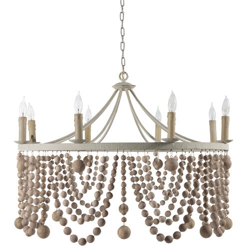 Madeleine 8 Light 36.5 inch Plaster / Beige Washed Wood Chandelier Ceiling Light