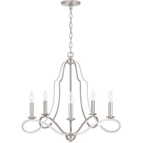 Cameron 5 Light 27 inch Brushed Nickel Chandelier Ceiling Light, HomePlace by Capital Lighting