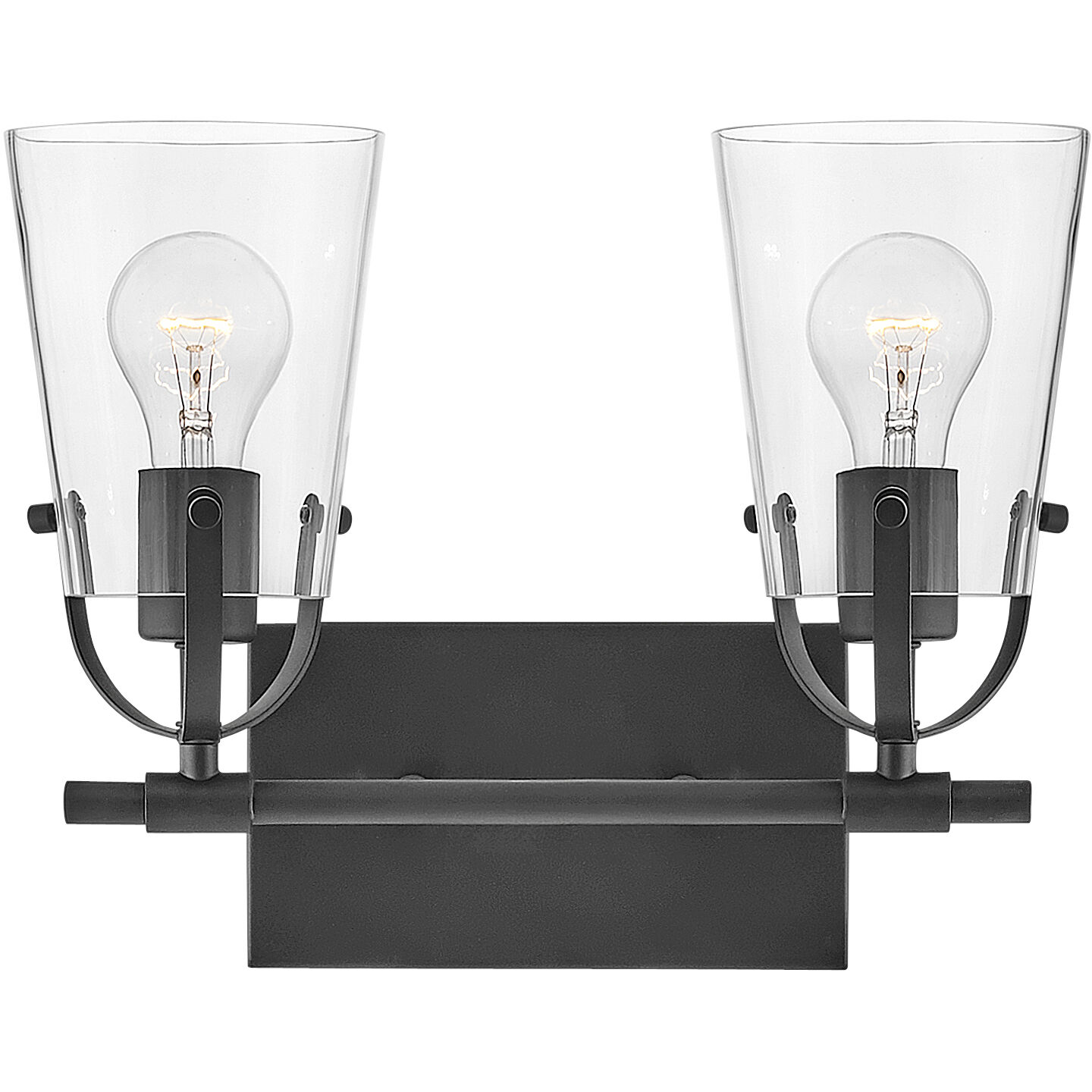 Foster 2 Light 13.75 inch Black Vanity Light Wall Light in Clear