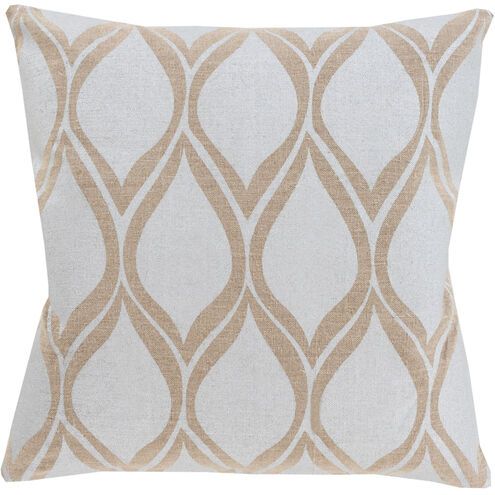 Metallic Stamped 20 inch Tan, Silver Gray Pillow Kit