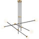 Cosmet 6 Light 41 inch Coal And Aged Brass Chandelier Ceiling Light, Pendant