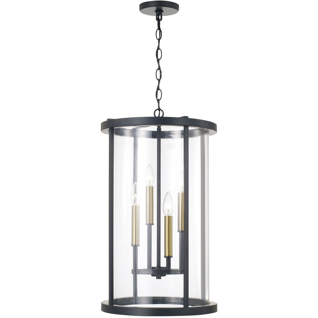 Davis 4 Light 14.75 inch Espresso and Brass Pendant Ceiling Light