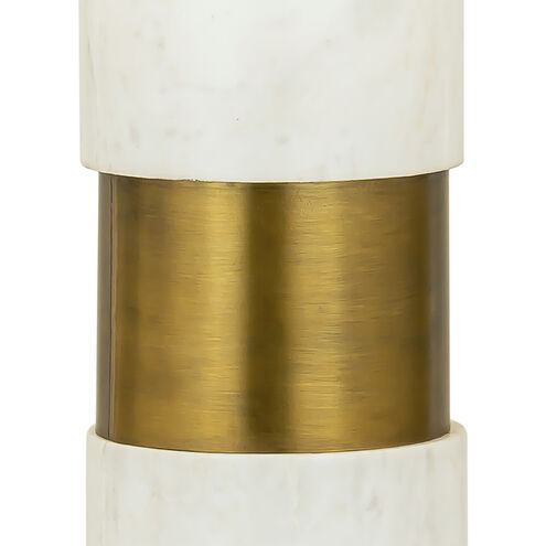 Jansen 27 inch 150.00 watt Aged Brass with White Table Lamp Portable Light