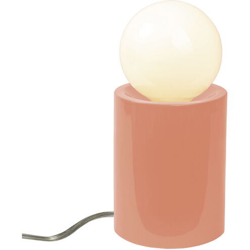 Portable 11.5 inch 60 watt Gloss Blush Table Lamp Portable Light