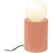 Portable 11.5 inch 60 watt Gloss Blush Table Lamp Portable Light
