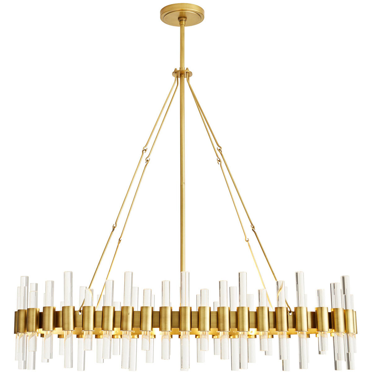 Haskell 10 Light 43 inch Antique Brass Chandelier Ceiling Light, Oval