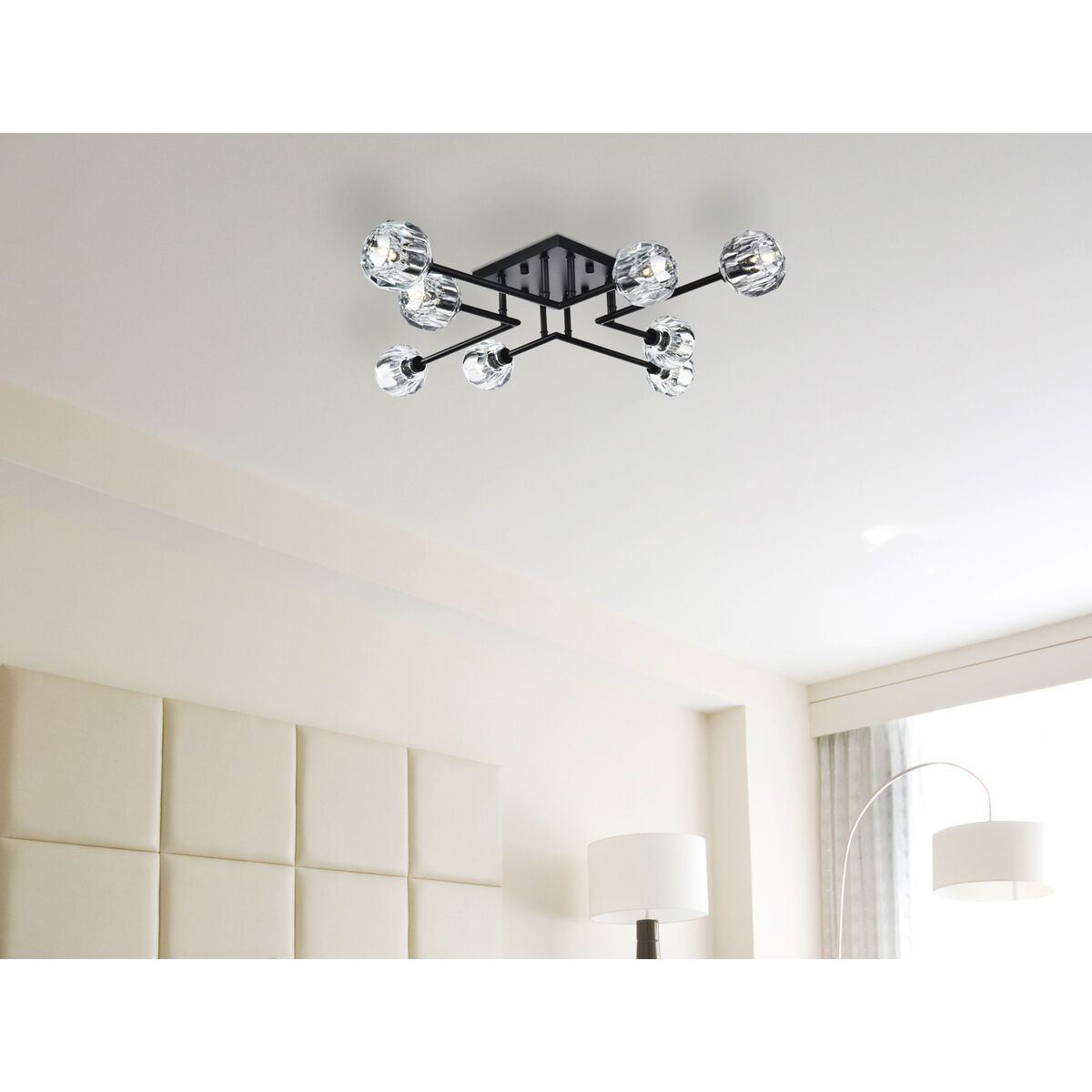 Eren 8 Light 31 inch Black Flush Mount Ceiling Light
