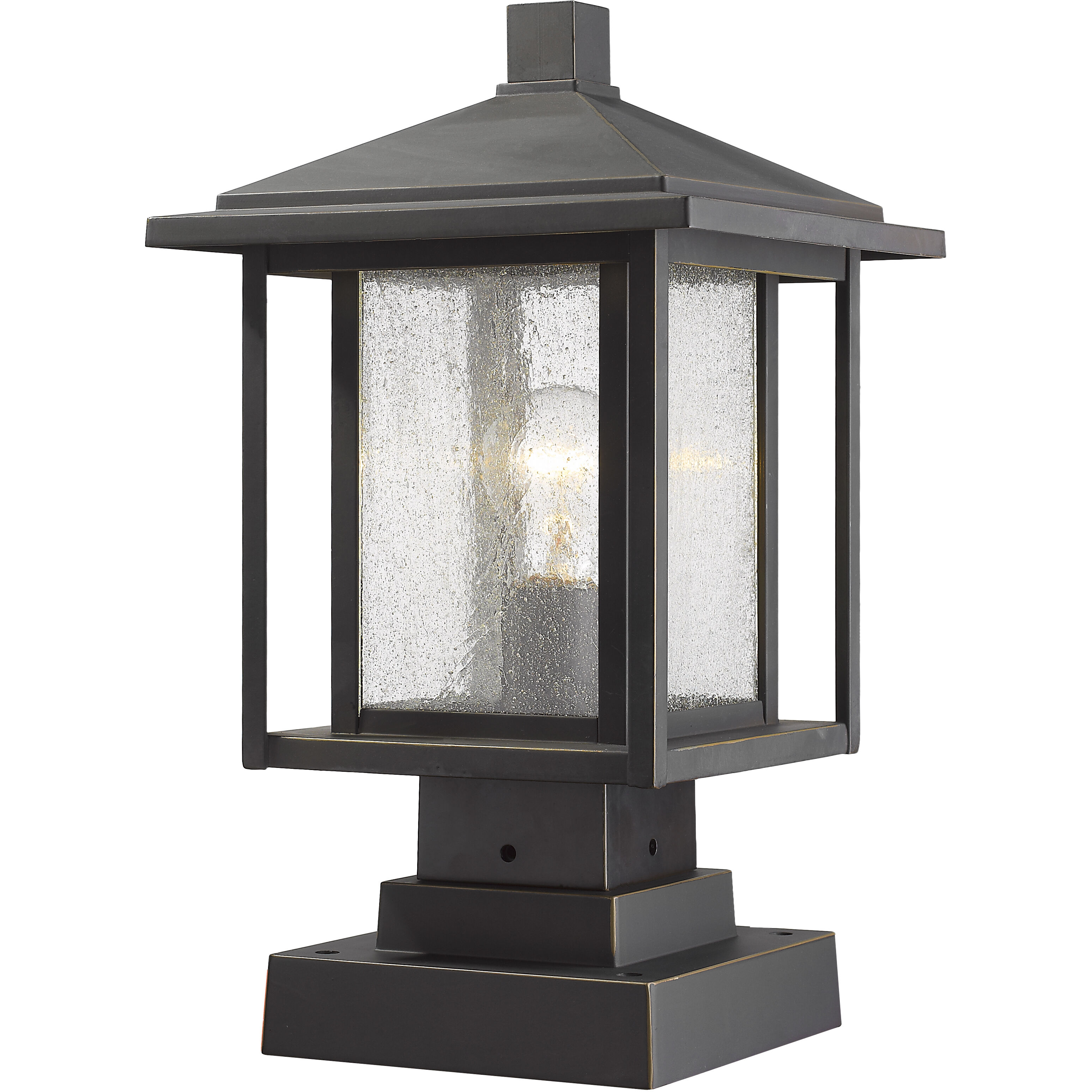 Aspen 1 Light 16 inch Oil Rubbed Bronze Outdoor Pier Mounted Fixture