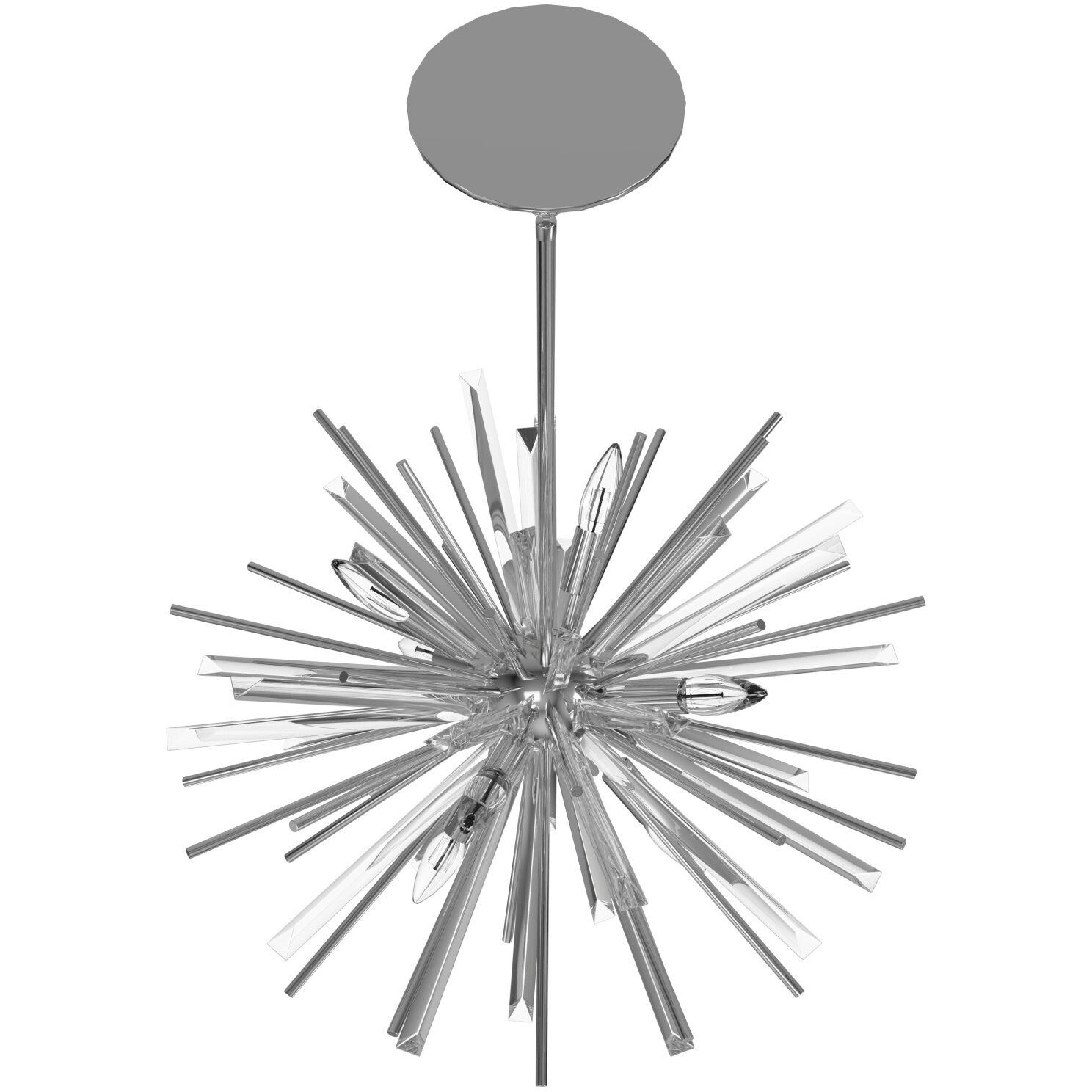 Palisades Ave. 6 Light 24 inch Chrome with Clear Glass Chandelier Ceiling Light